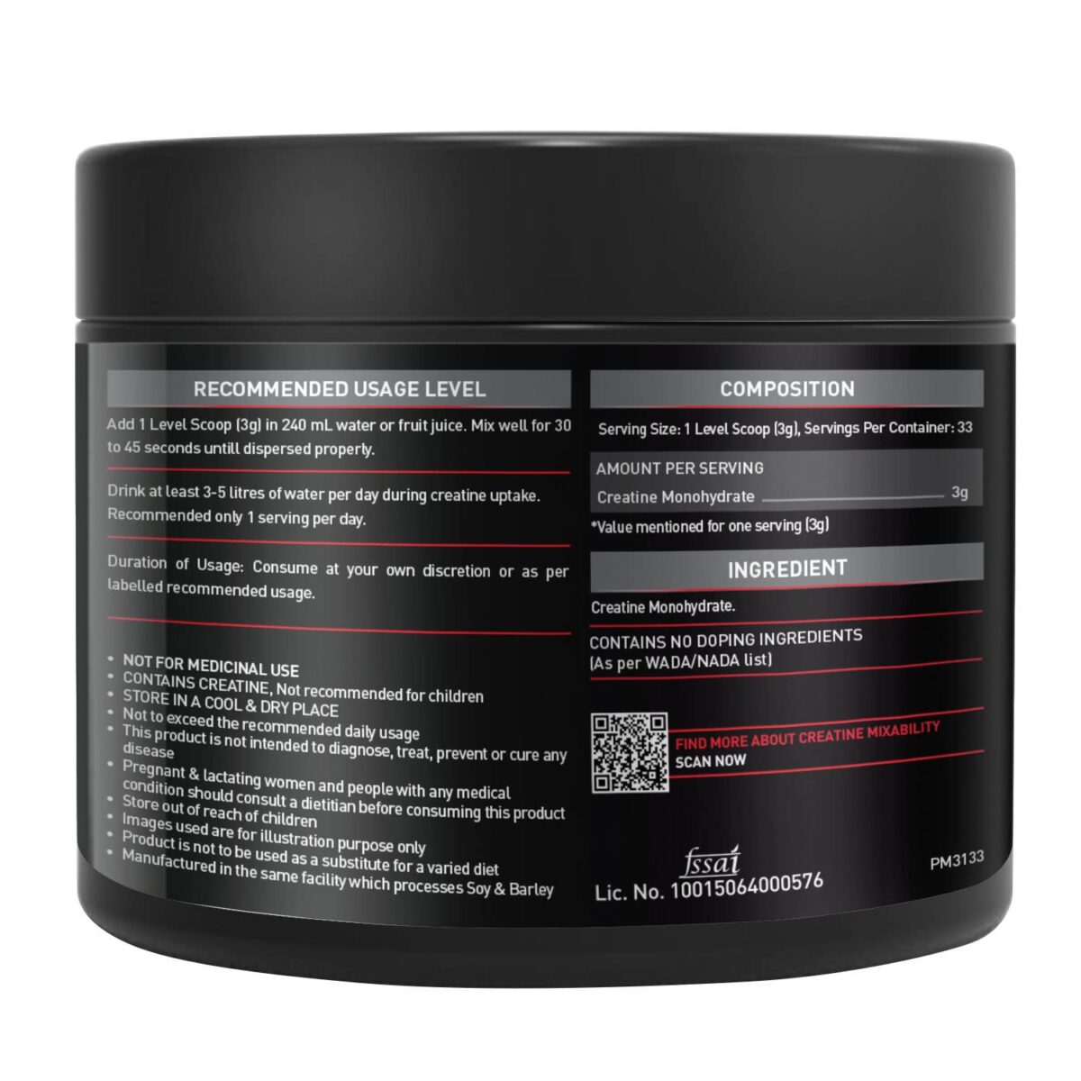 MuscleBlaze Creatine Monohydrate - Unflavoured, 250 gm