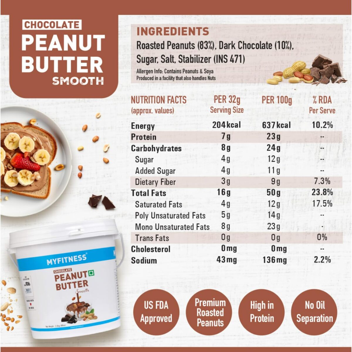 MYFITNESS Peanut Butter Chocolate Smooth 2.5kg1